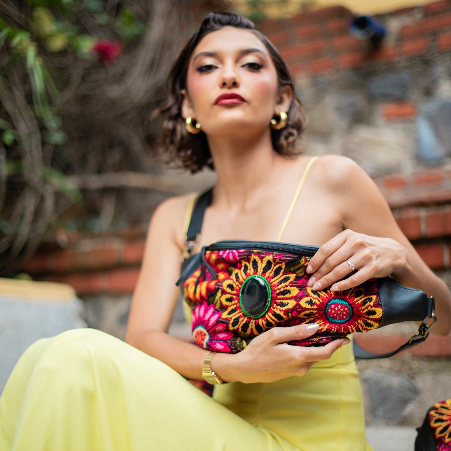 EL DON MANNY PACK WITH JADE - OOAK HUIPIL - BLACK - NO. 18238