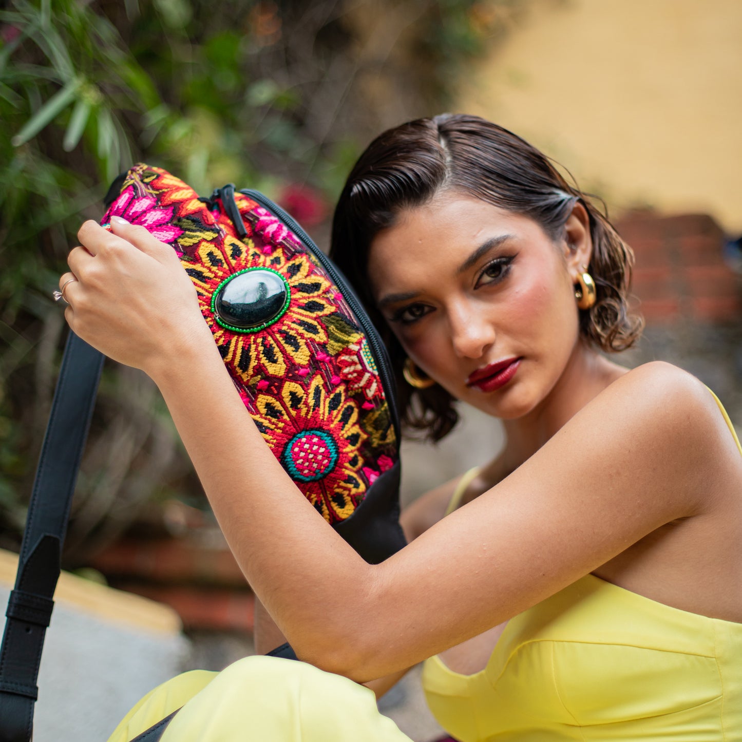 EL DON MANNY PACK WITH JADE - OOAK HUIPIL - BLACK - NO. 18238