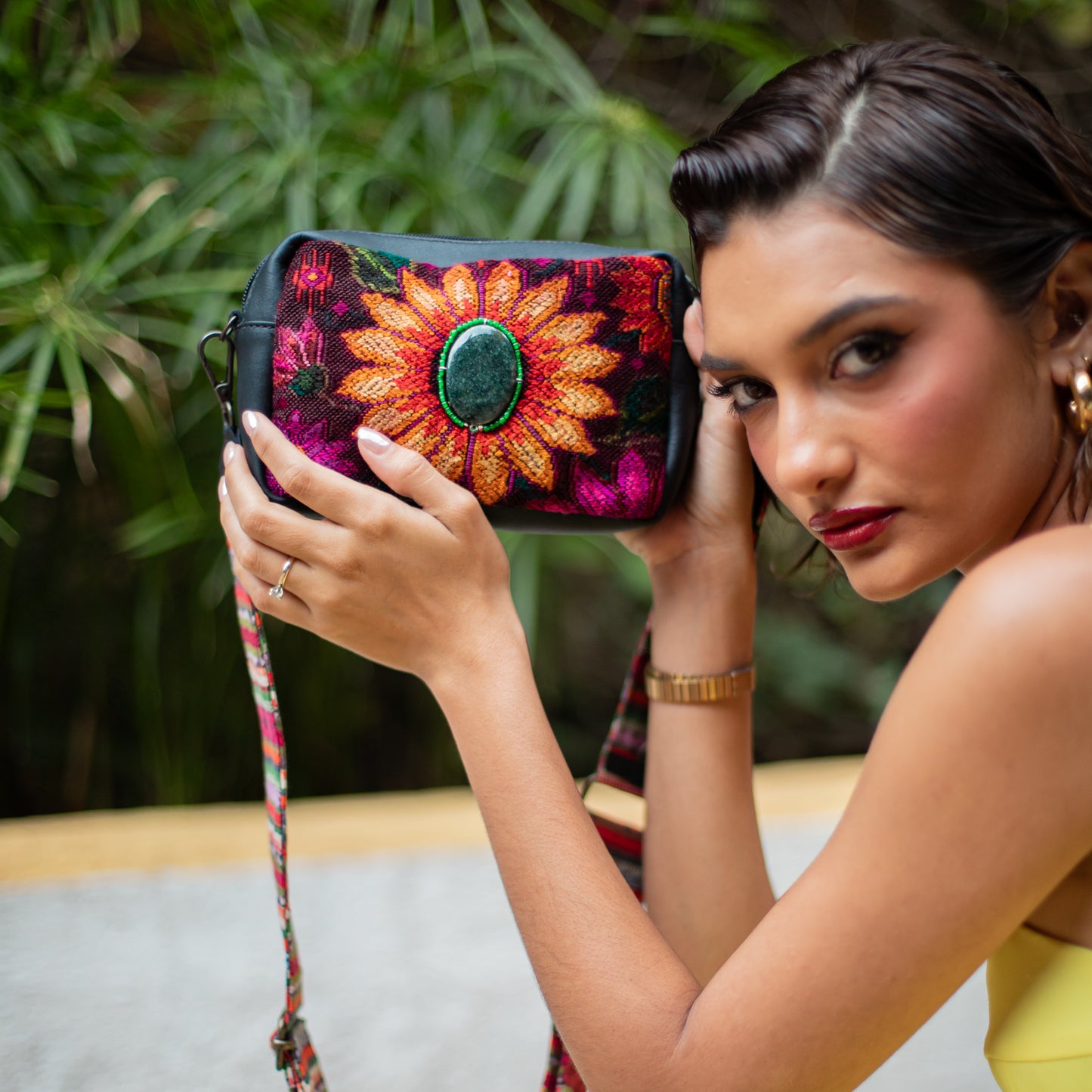 LARGE WANDER SET - JADE - OOAK HUIPIL - BLACK - NO. 18236