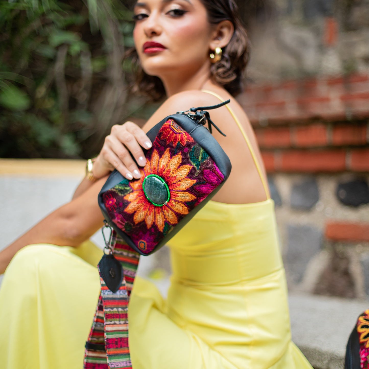 LARGE WANDER SET - JADE - OOAK HUIPIL - BLACK - NO. 18236