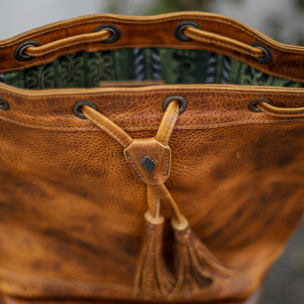DRAWSTRING BUCKET BAG - FULL LEATHER - WRANGLER