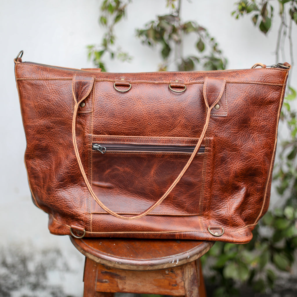 PERFECT OVERNIGHTER - FULL LEATHER - HONEY