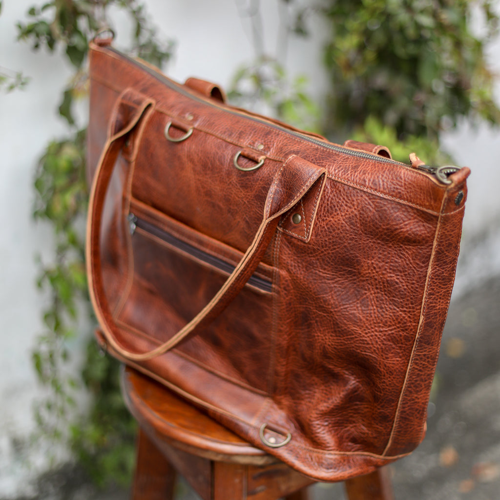 PERFECT OVERNIGHTER - FULL LEATHER - HONEY