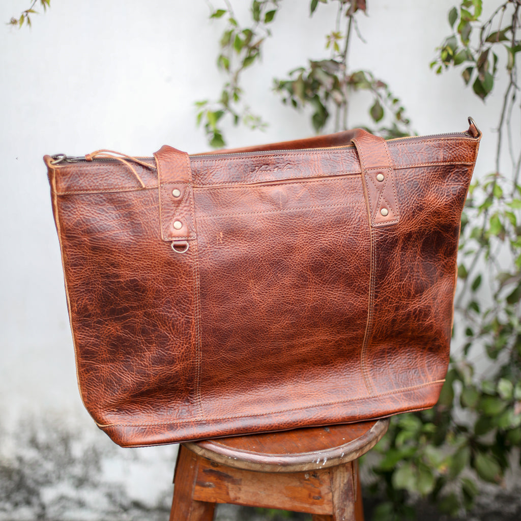 PERFECT OVERNIGHTER - FULL LEATHER - HONEY