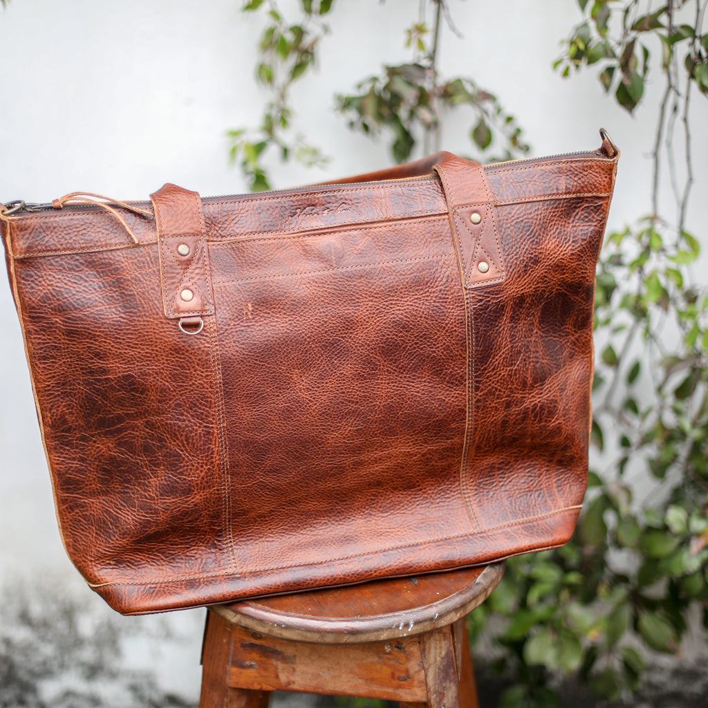 PERFECT OVERNIGHTER - FULL LEATHER - HONEY