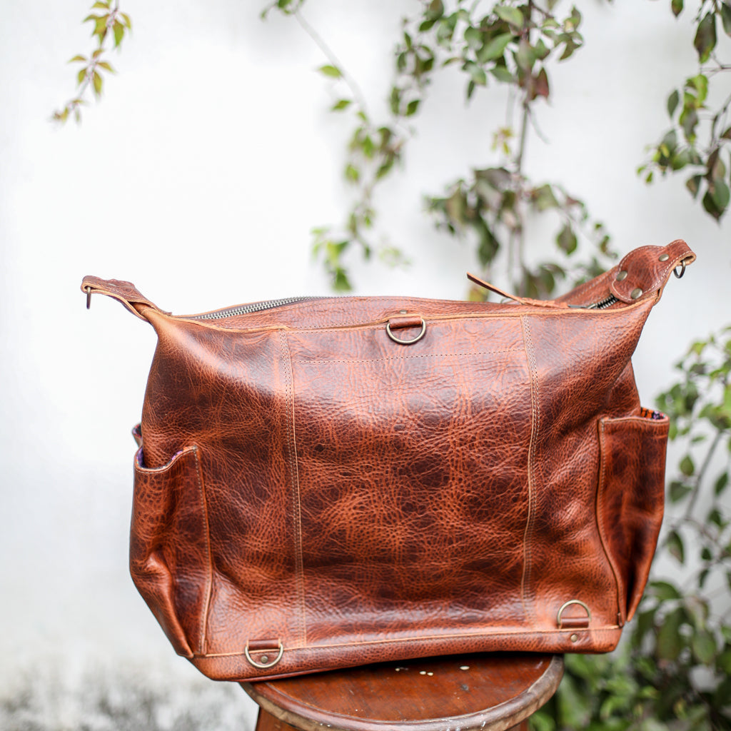 BEATRIZ CONVERTIBLE DAY BAG - FULL LEATHER - HONEY