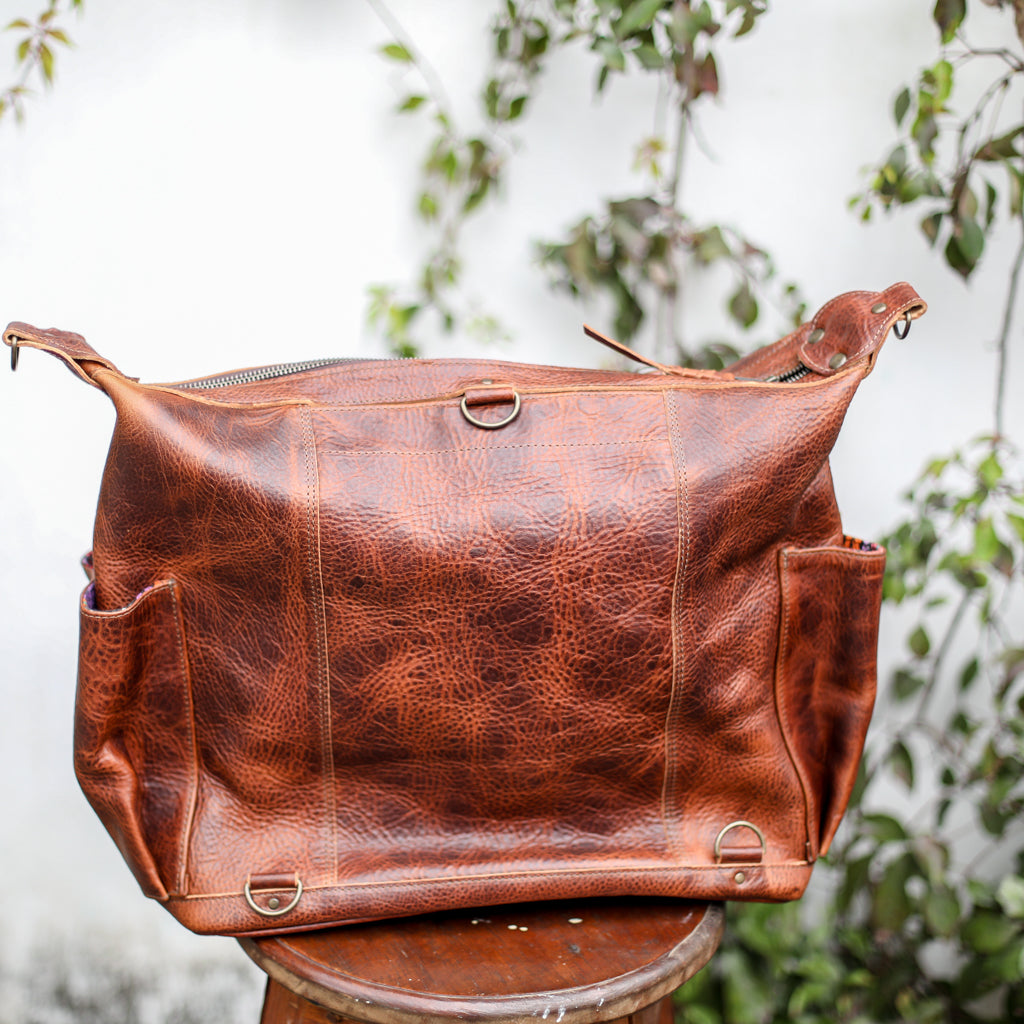 BEATRIZ CONVERTIBLE DAY BAG - FULL LEATHER - HONEY