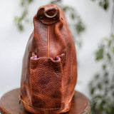 MEDIUM BEATRIZ CONVERTIBLE DAY BAG - FULL LEATHER - HONEY
