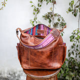 MEDIUM BEATRIZ CONVERTIBLE DAY BAG - FULL LEATHER - HONEY