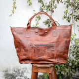 UPDATED WEEKENDER - FULL LEATHER - HONEY