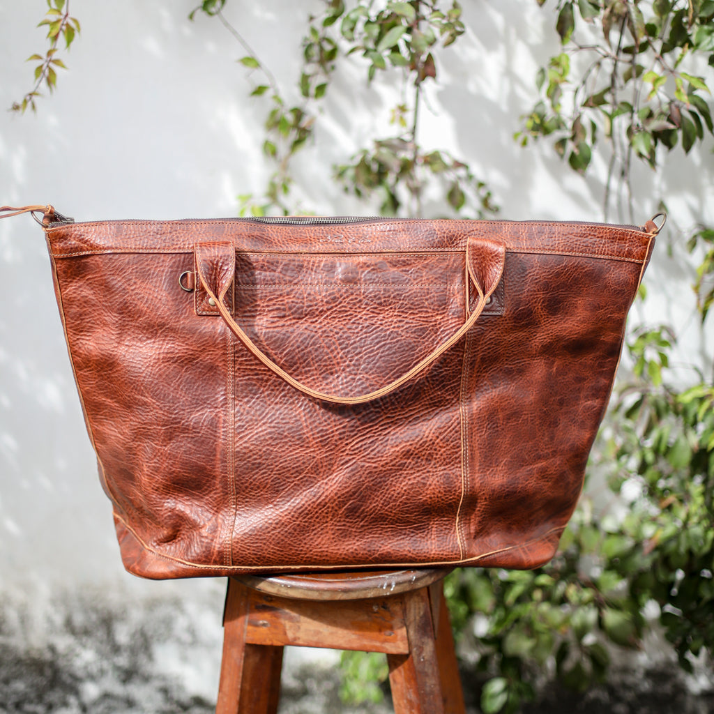 UPDATED PERFECT WEEKENDER - FULL LEATHER - HONEY