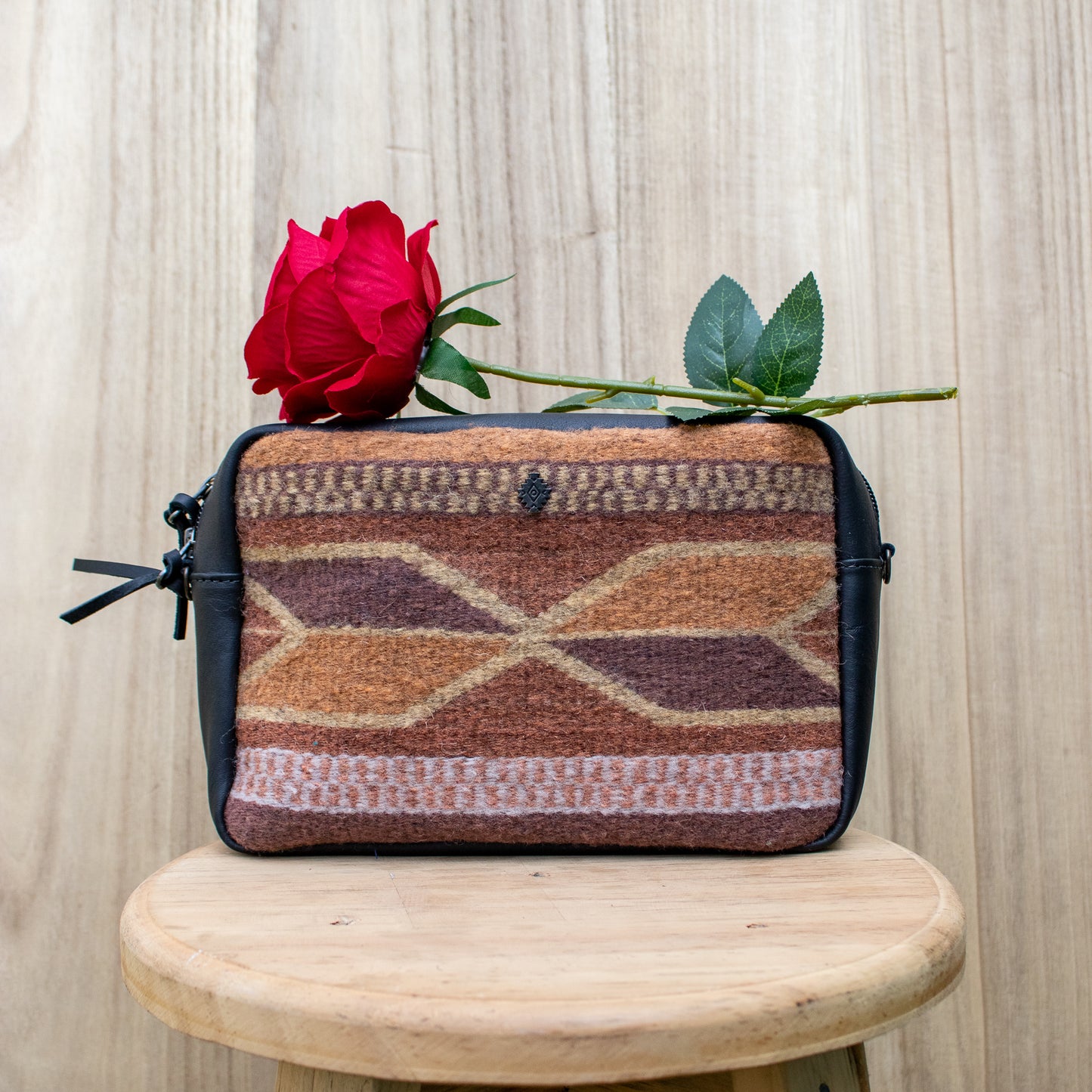 LARGE WANDER BAG SET - MEXICO TEXTILE - BLACK - NO. 18858