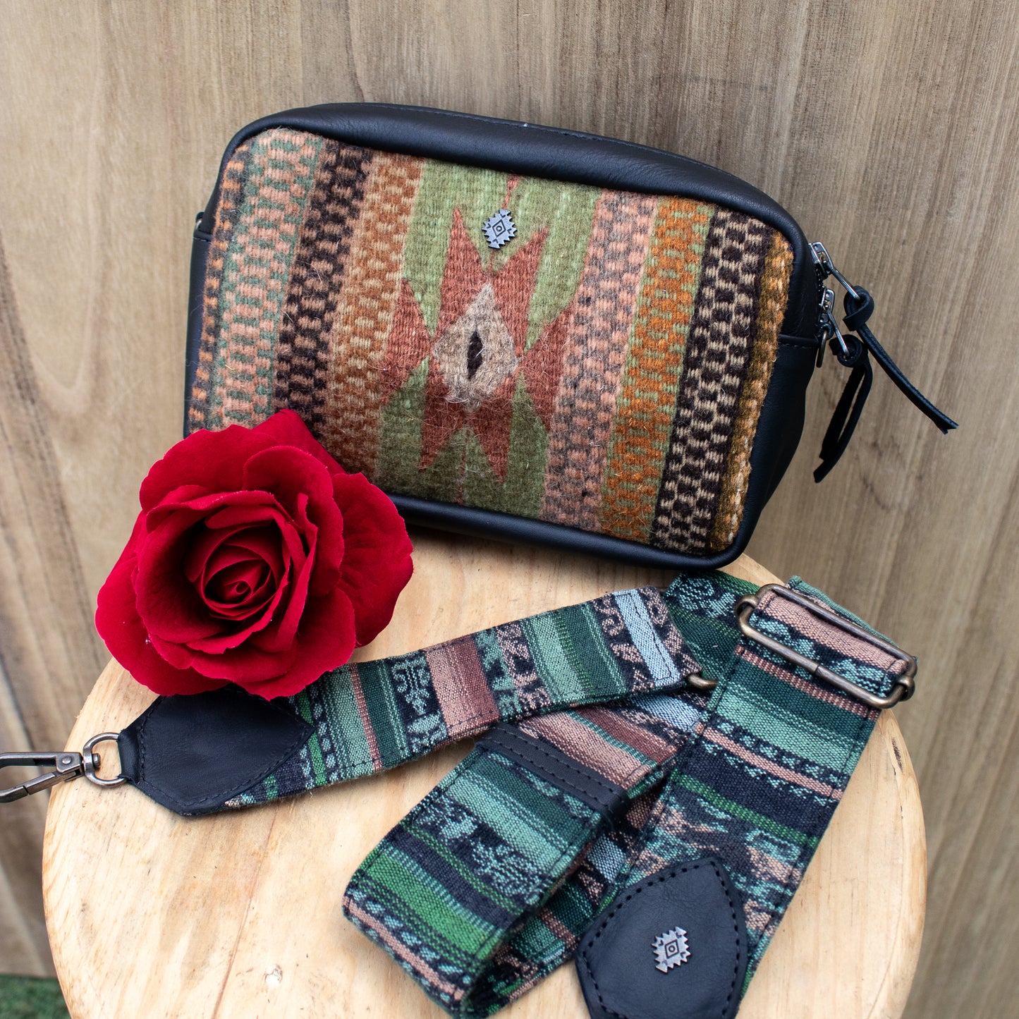WANDER BAG SET - MEXICO TEXTILE - BLACK - NO. 18849
