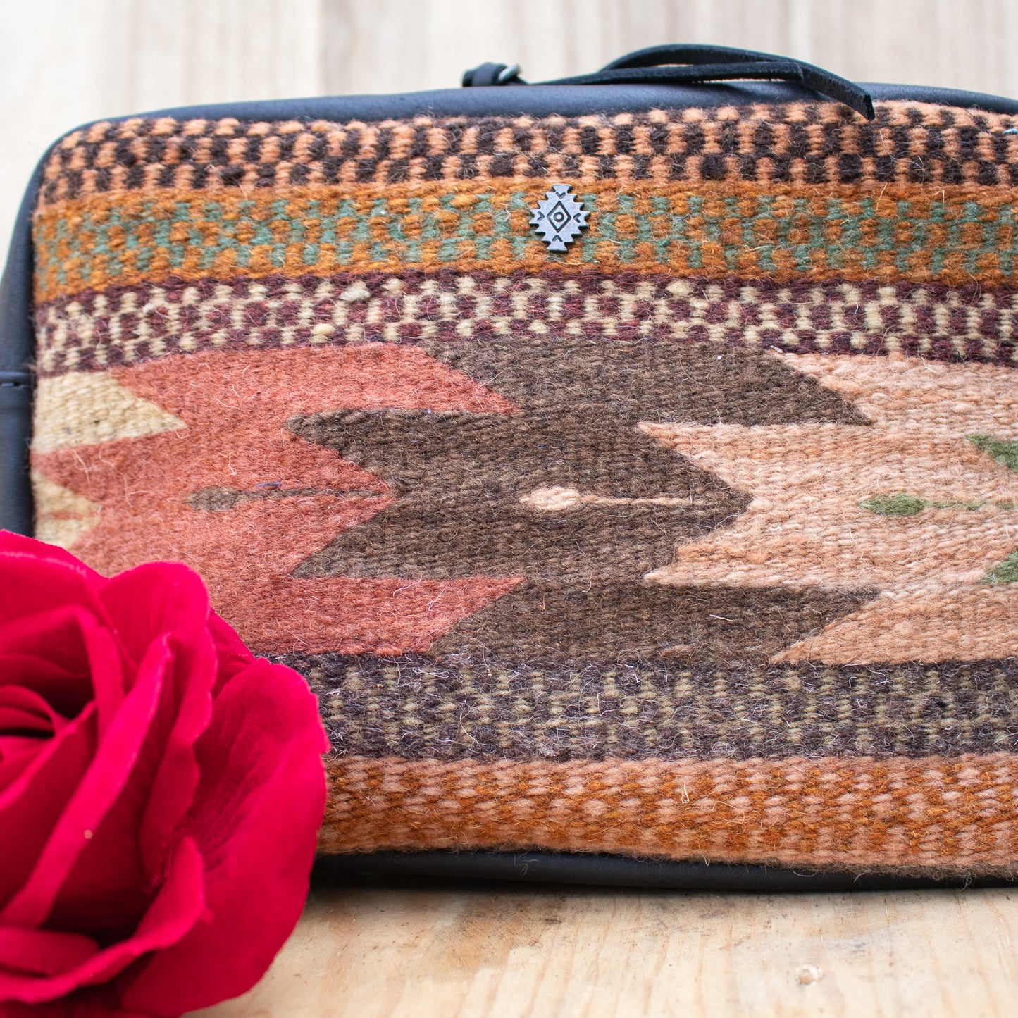 LARGE WANDER BAG SET - MEXICO TEXTILE - BLACK - NO. 18848