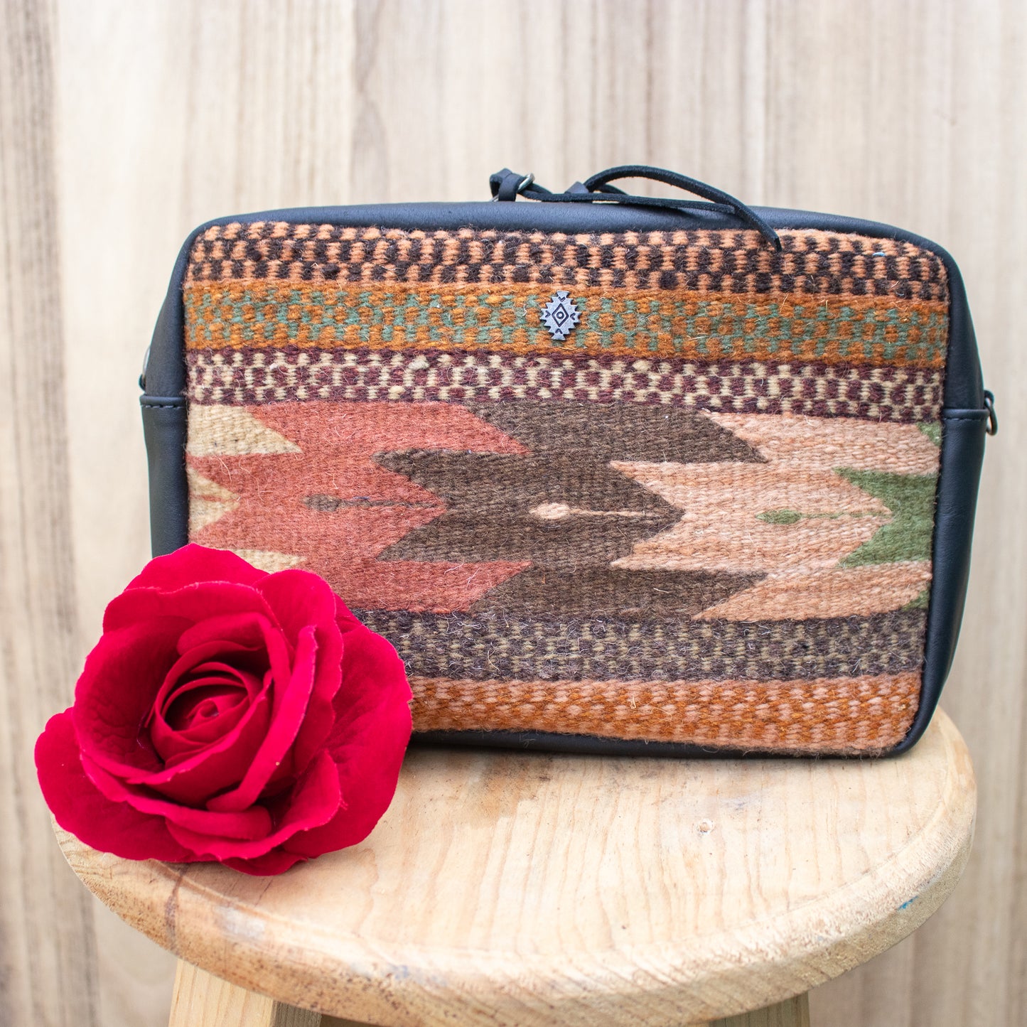 LARGE WANDER BAG SET - MEXICO TEXTILE - BLACK - NO. 18848