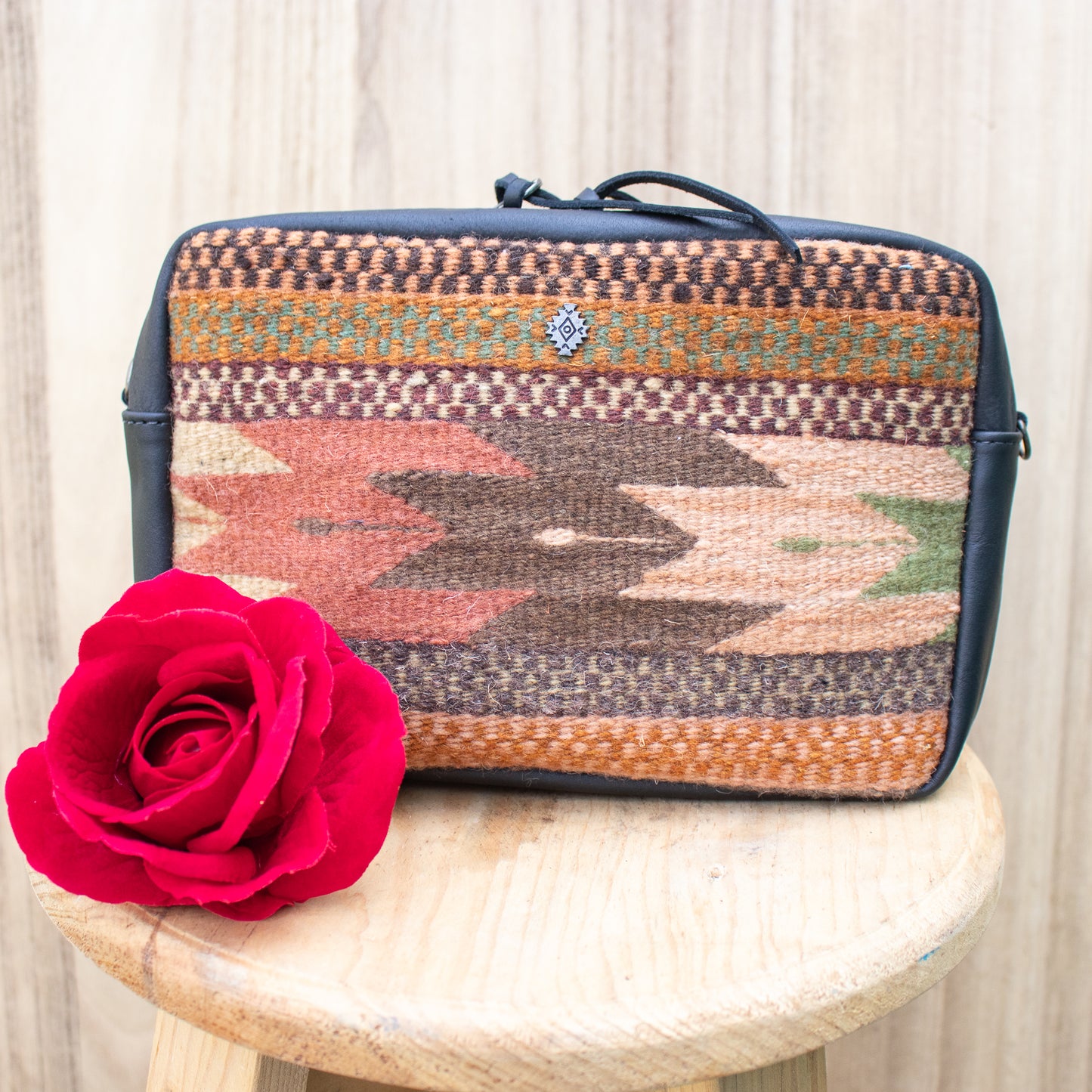 LARGE WANDER BAG SET - MEXICO TEXTILE - BLACK - NO. 18848