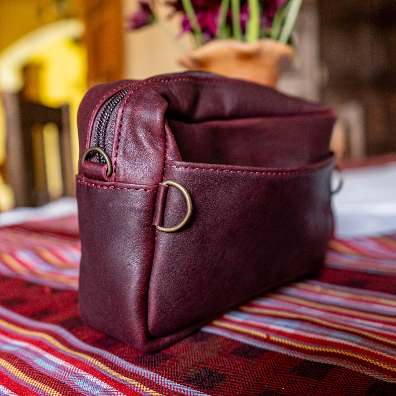 LARGE WANDER BAG SET - MEXICO TEXTILE - VINO TINTO - NO. 15849