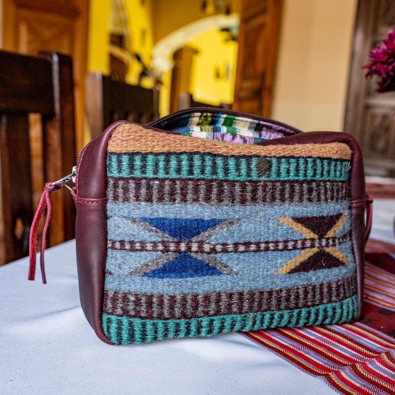 LARGE WANDER BAG SET - MEXICO TEXTILE - VINO TINTO - NO. 15849