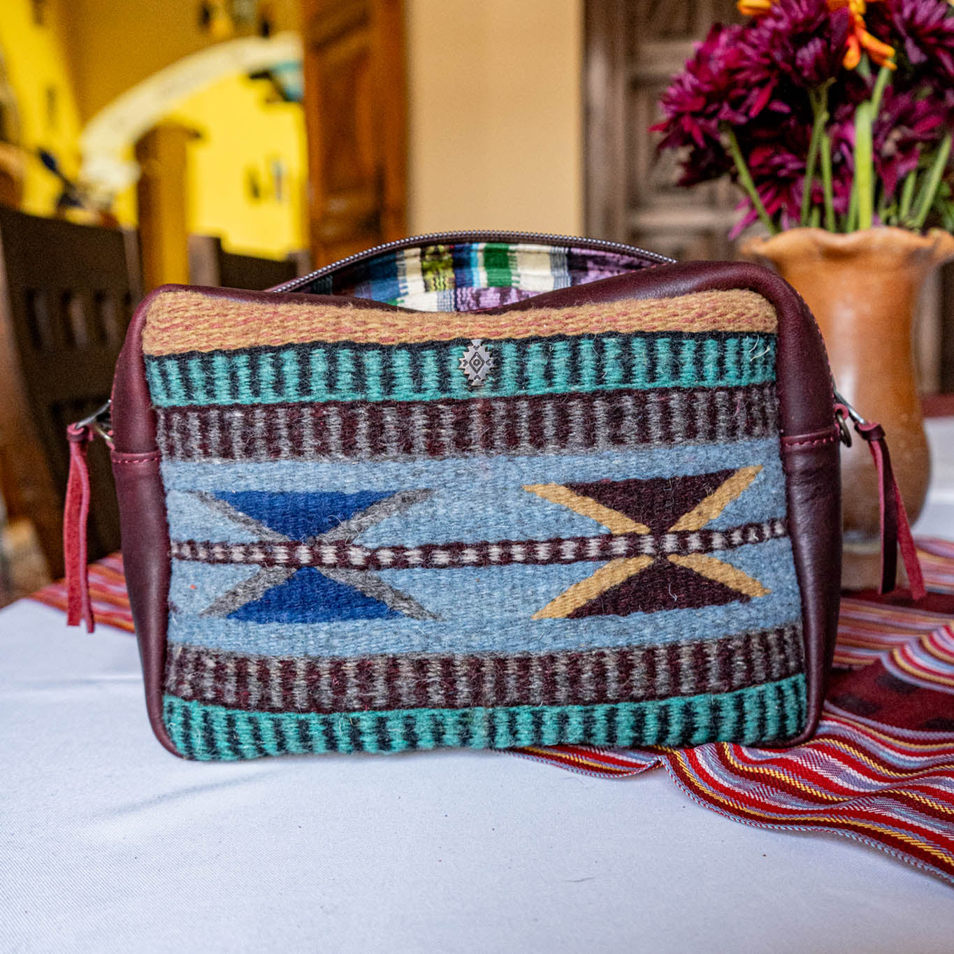 LARGE WANDER BAG SET - MEXICO TEXTILE - VINO TINTO - NO. 15849