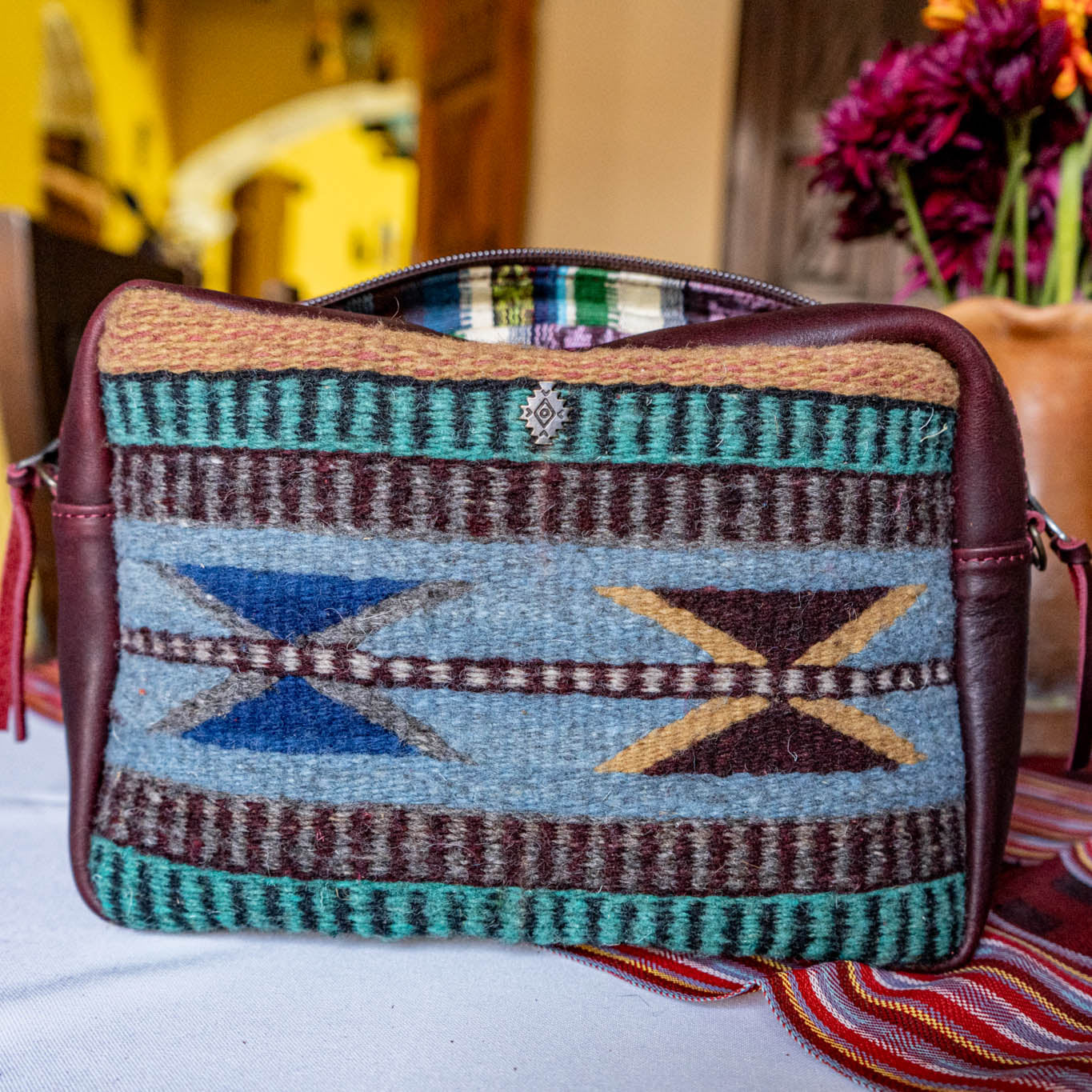 LARGE WANDER BAG SET - MEXICO TEXTILE - VINO TINTO - NO. 15849