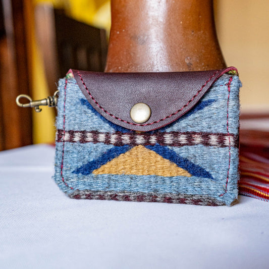 CARD CASE WITH CLASP - MEXICO TEXTILE - VINO TINTO - NO. 15855