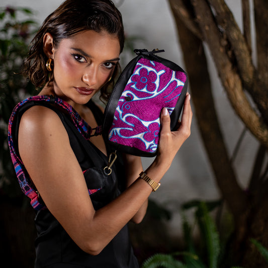 WANDER CROSSBODY SET - OTOMÍ TEXTILE - BLACK - NO. 18202