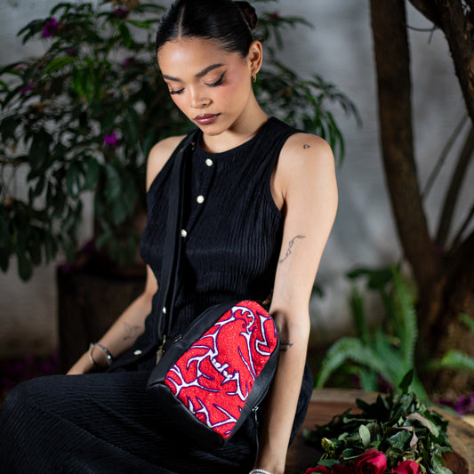 CROSSBODY SLING 2.0 - SMALL - OTOMÍ TEXTILE - BLACK - NO. 18199