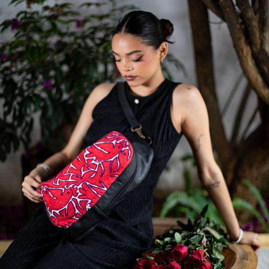 CROSSBODY SLING 2.0 - LARGE - OTOMÍ TEXTILE - BLACK - NO. 18196