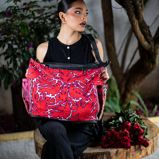 BEATRIZ CDB + DIAMANTE STRAP - OTOMÍ TEXTILE - BLACK - NO. 18194