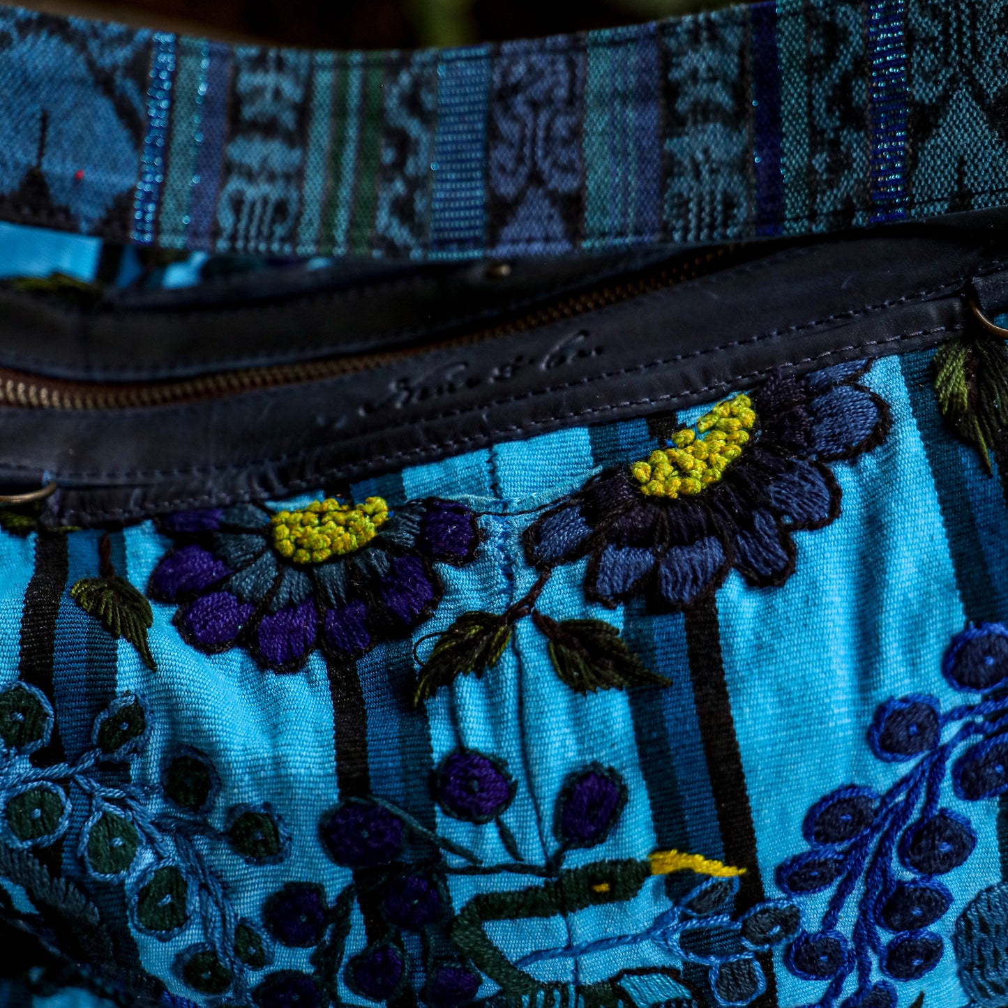 **SHIP WINDOW** BEATRIZ CDB + DIAMANTE STRAP - OOAK HUIPIL - NAVY - NO. 201555