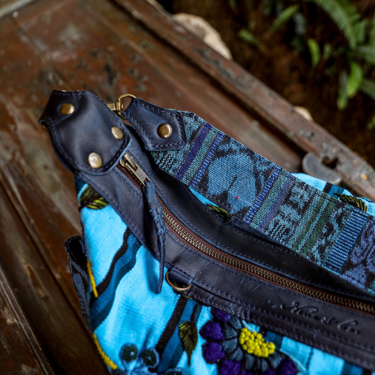 **SHIP WINDOW** BEATRIZ CDB + DIAMANTE STRAP - OOAK HUIPIL - NAVY - NO. 201555
