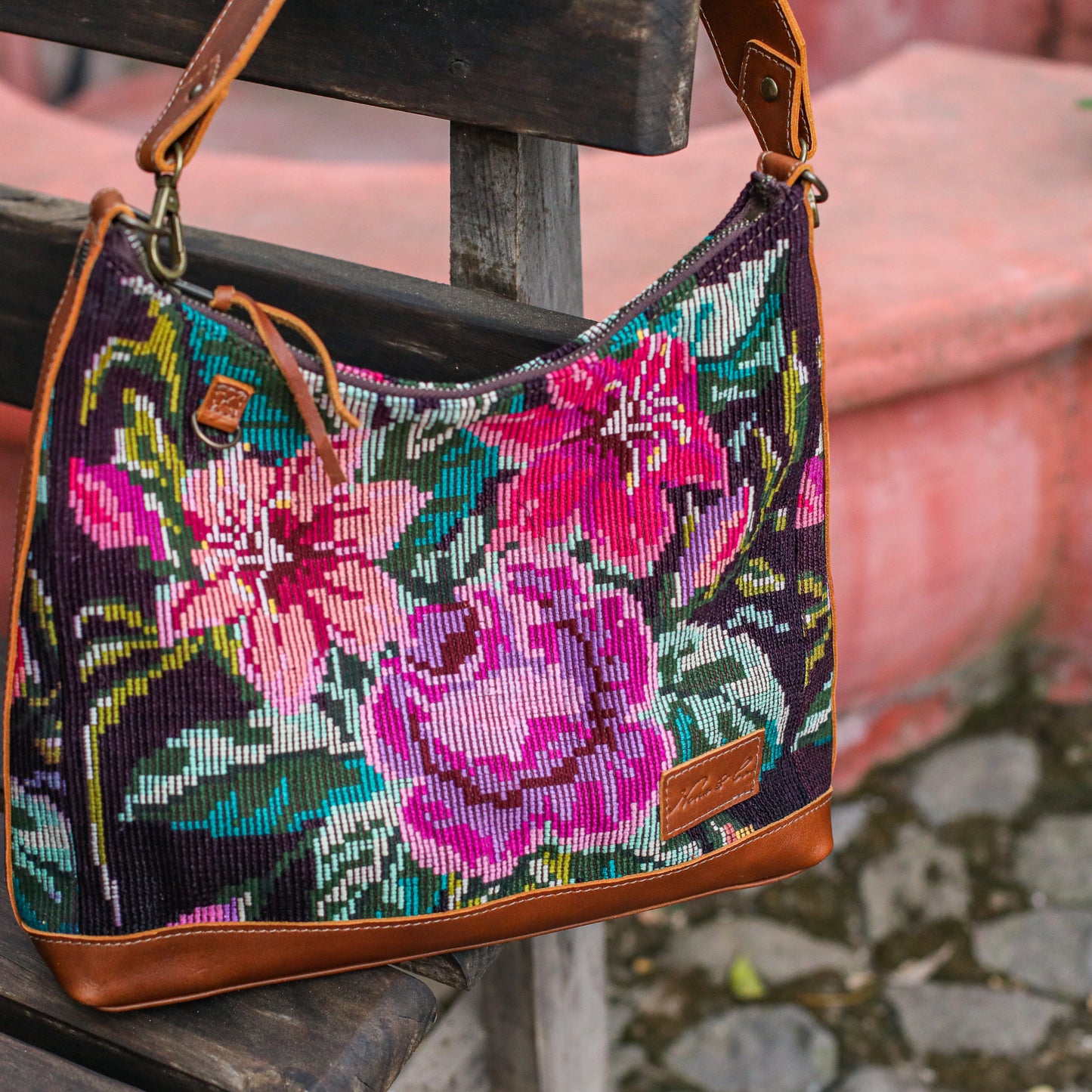 SMALL PENELOPE BAG - OOAK HUIPIL - CAFE - NO. 200384
