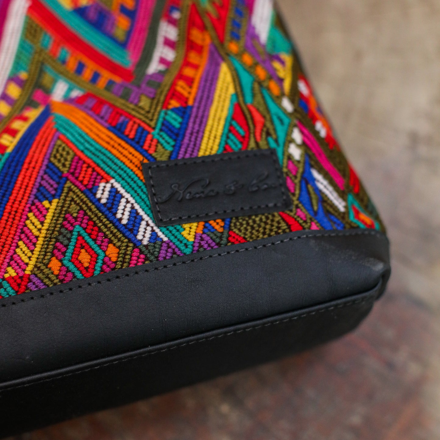 SMALL PENELOPE BAG - OOAK HUIPIL - BLACK - NO. 200392