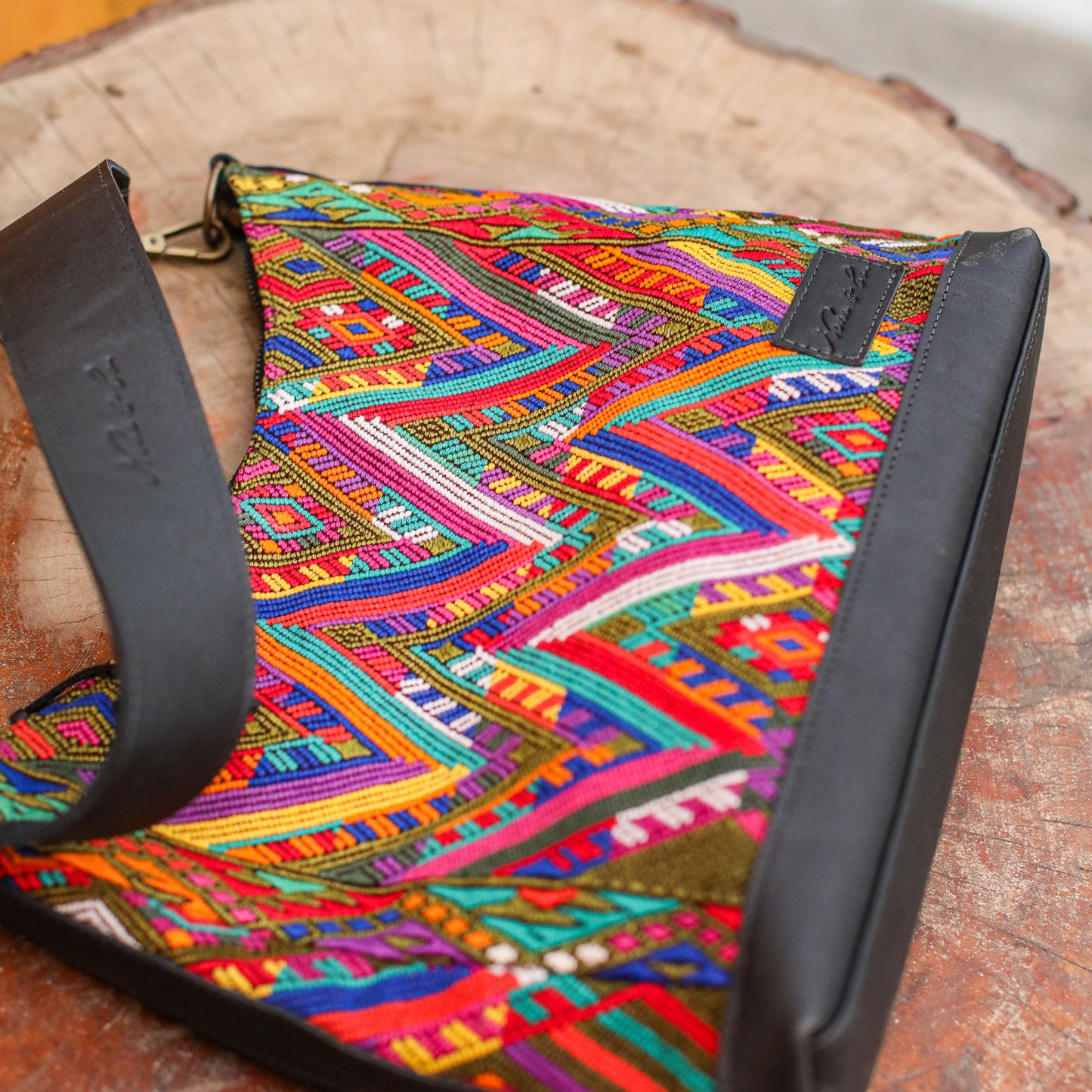 SMALL PENELOPE BAG - OOAK HUIPIL - BLACK - NO. 200392