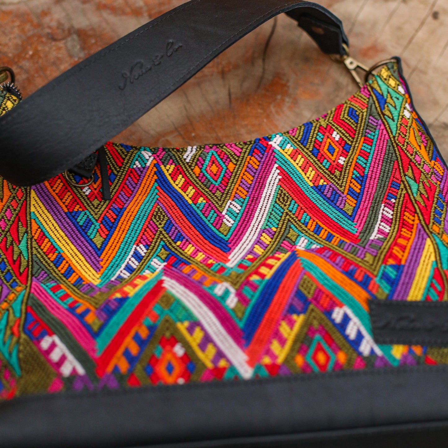 SMALL PENELOPE BAG - OOAK HUIPIL - BLACK - NO. 200392