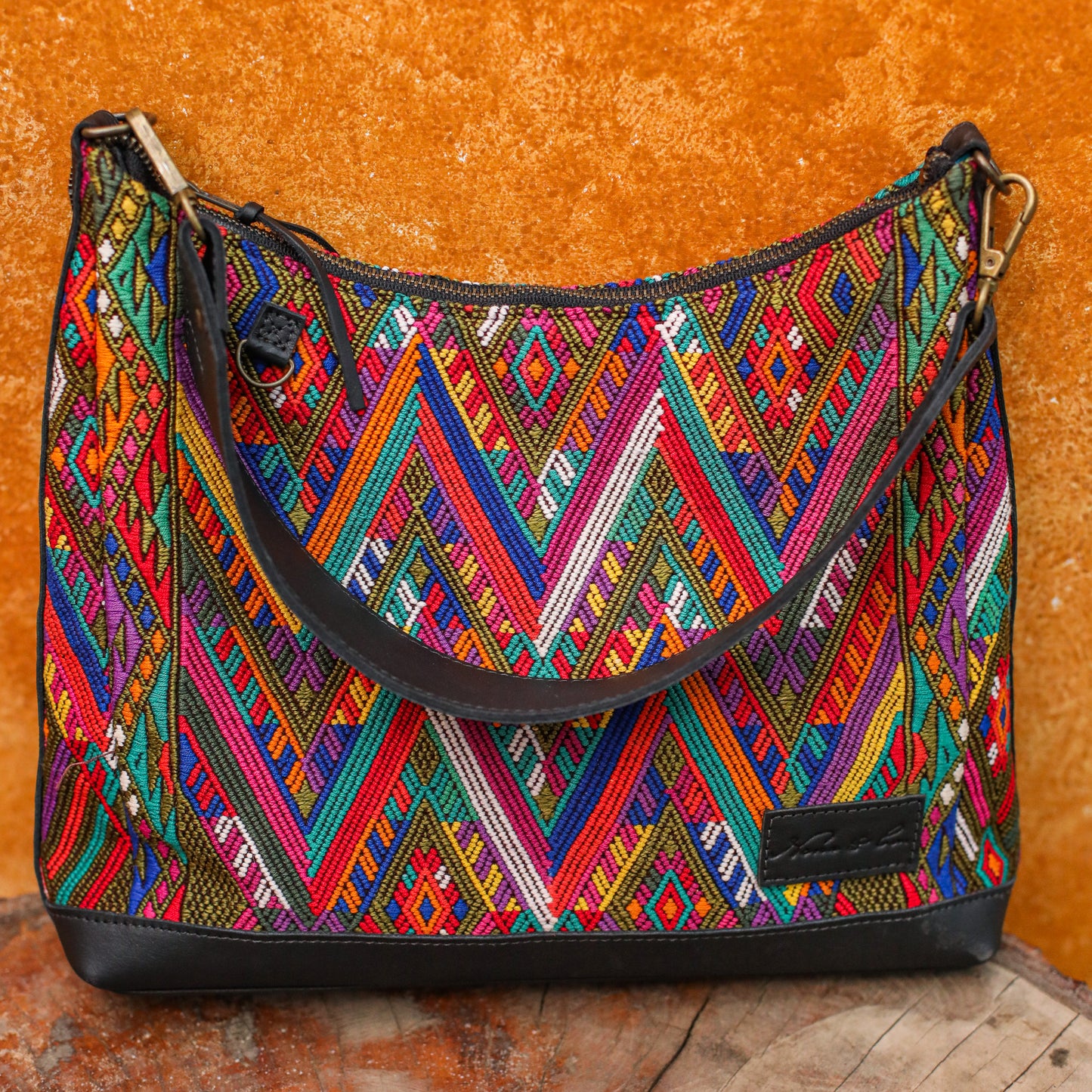 SMALL PENELOPE BAG - OOAK HUIPIL - BLACK - NO. 200392
