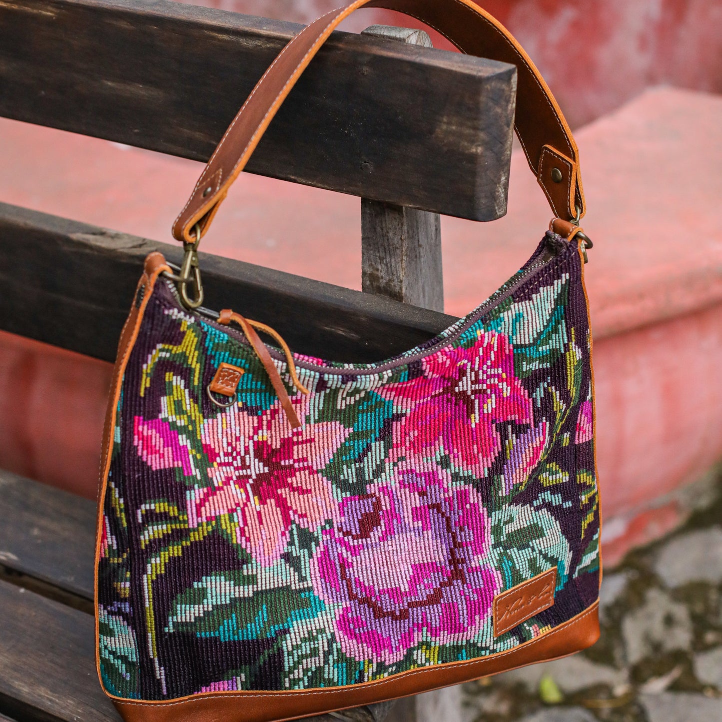 SMALL PENELOPE BAG - OOAK HUIPIL - CAFE - NO. 200384
