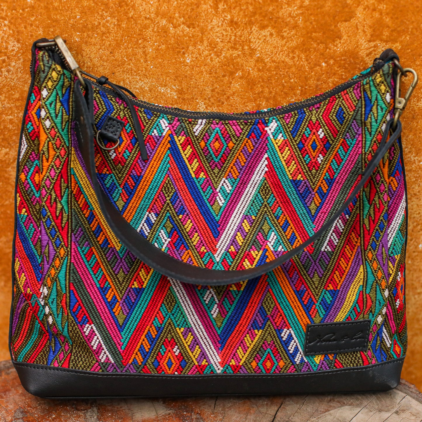 SMALL PENELOPE BAG - OOAK HUIPIL - BLACK - NO. 200392
