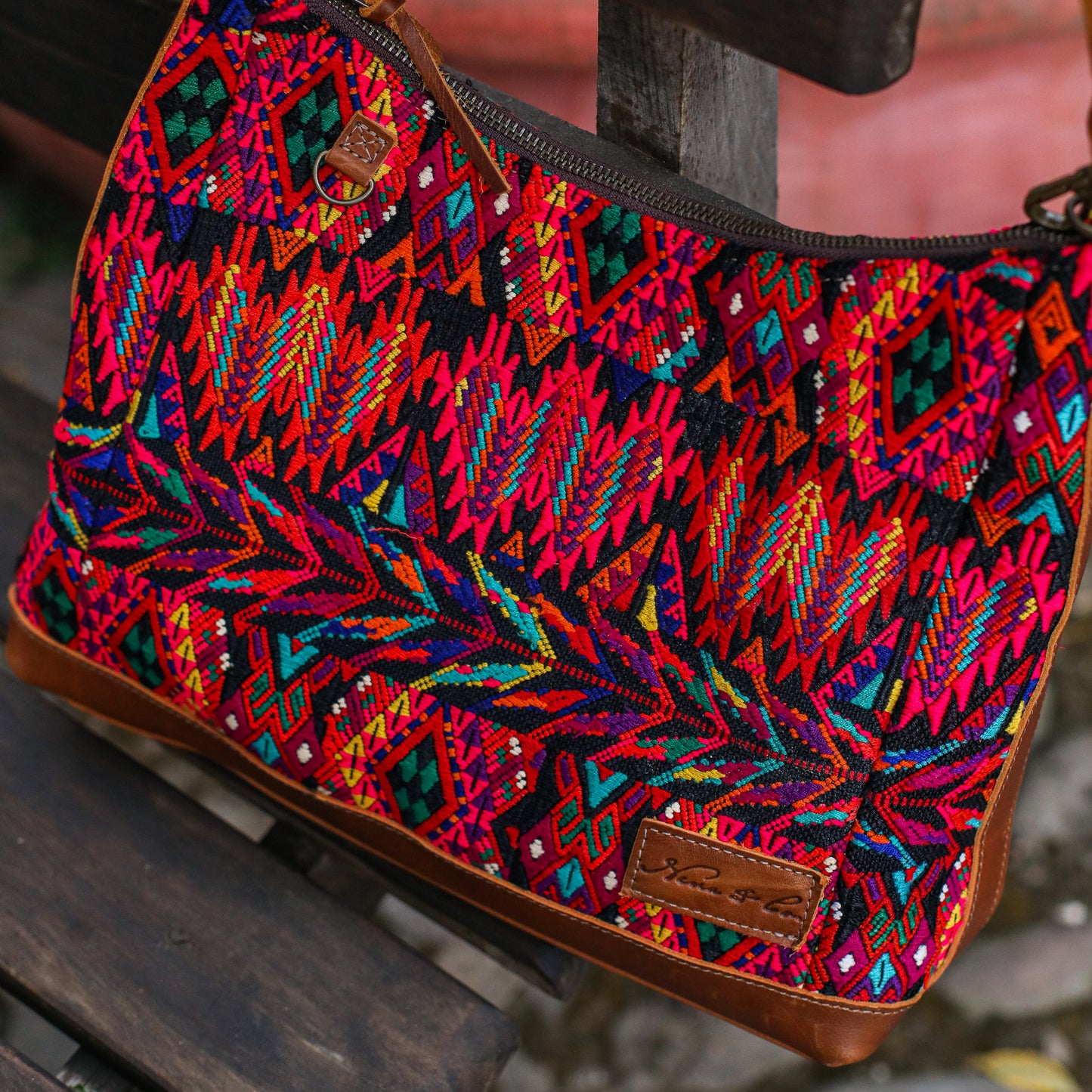 SMALL PENELOPE BAG - OOAK HUIPIL - CAFE - NO. 200386