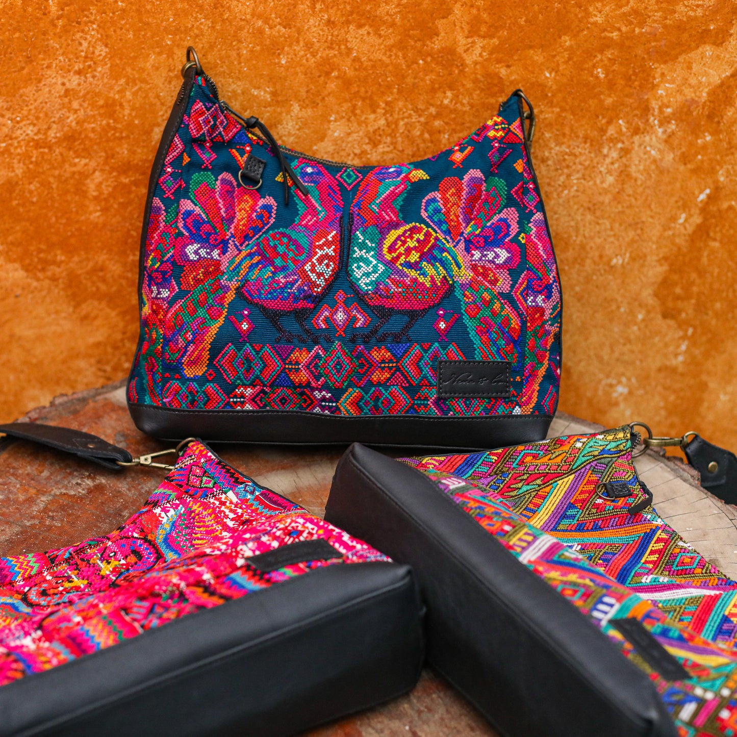 SMALL PENELOPE BAG - OOAK HUIPIL - BLACK - NO. 200396