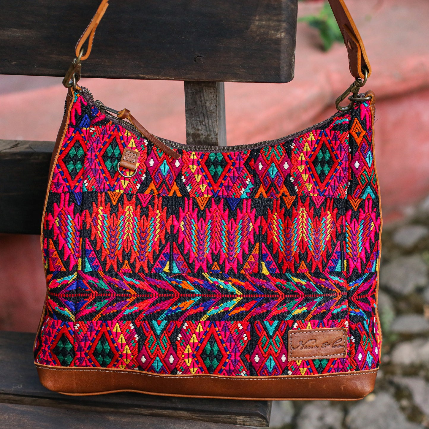 SMALL PENELOPE BAG - OOAK HUIPIL - CAFE - NO. 200386