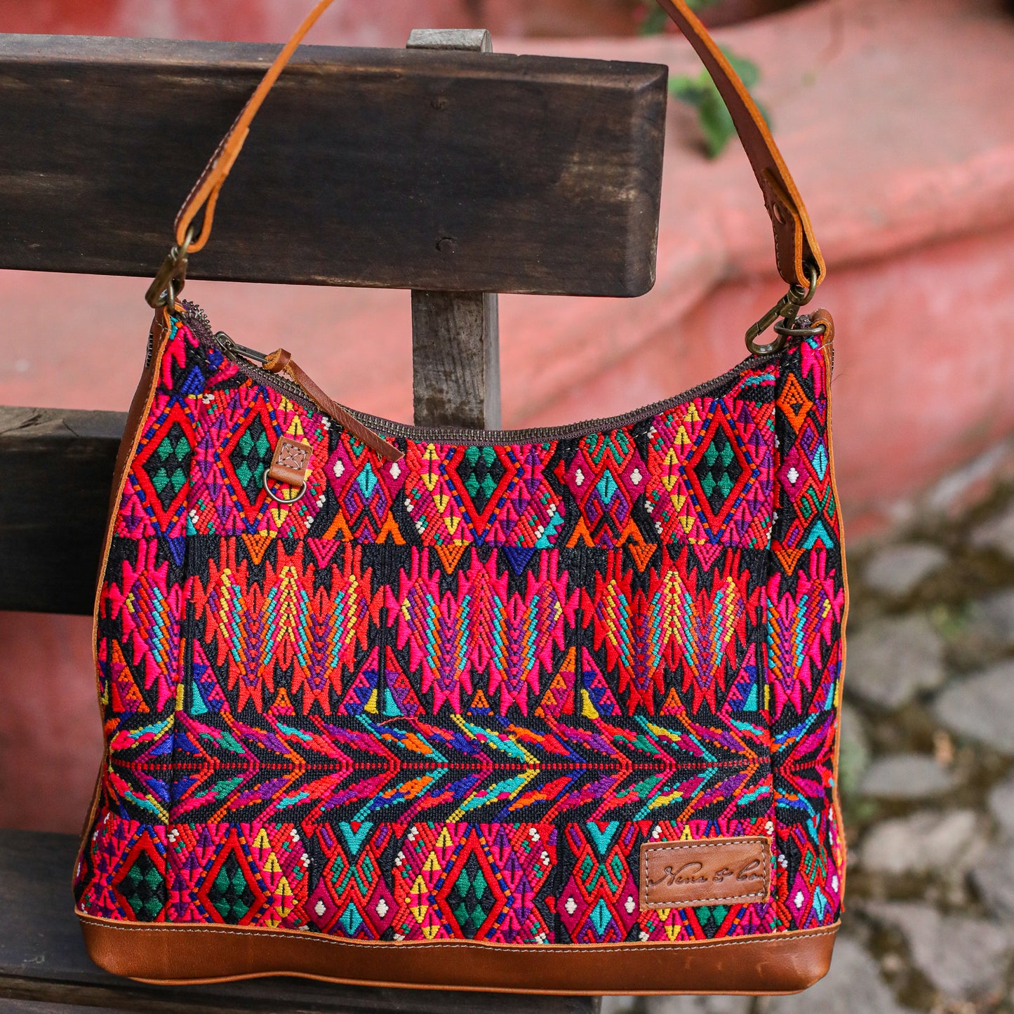 SMALL PENELOPE BAG - OOAK HUIPIL - CAFE - NO. 200386