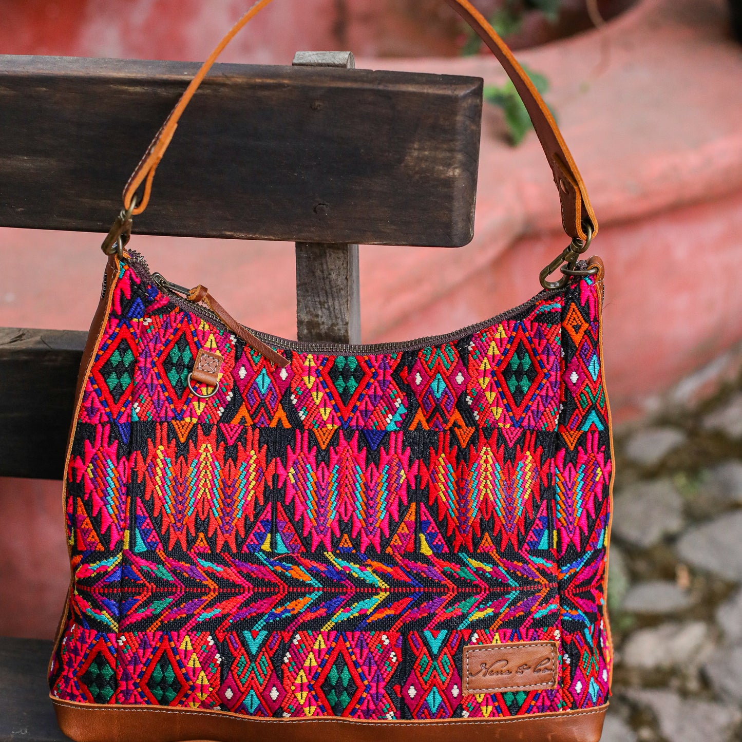 SMALL PENELOPE BAG - OOAK HUIPIL - CAFE - NO. 200386