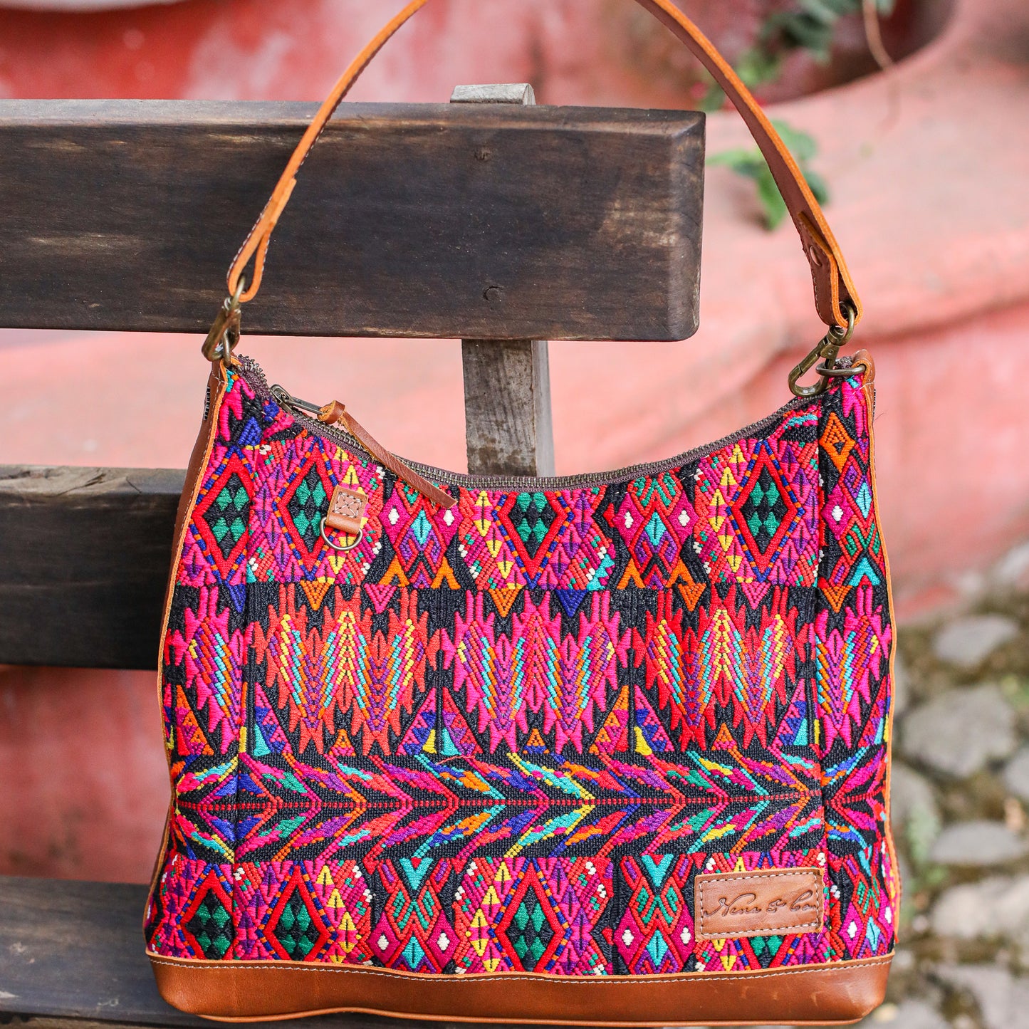 SMALL PENELOPE BAG - OOAK HUIPIL - CAFE - NO. 200386