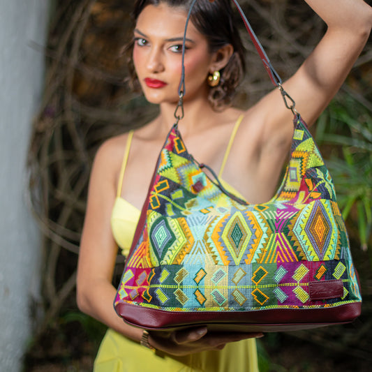 PENELOPE BAG - H&S WHEAT - AMARANTH - NO. 18369