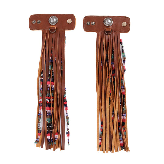 LAYERED TASSEL SET - ROPED BERRY - CAFE