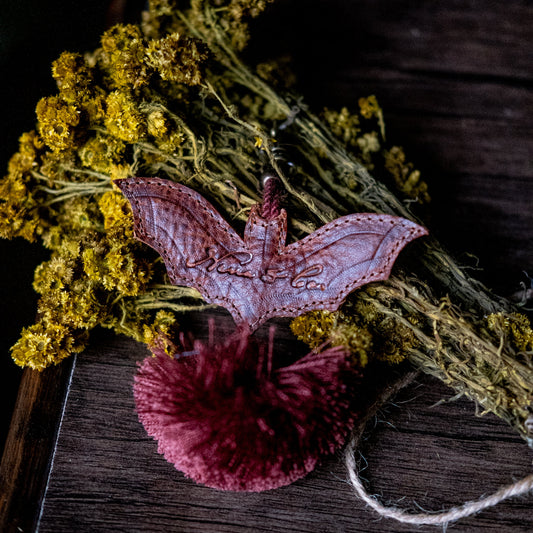 LEATHER BAT CHARM - HONEY