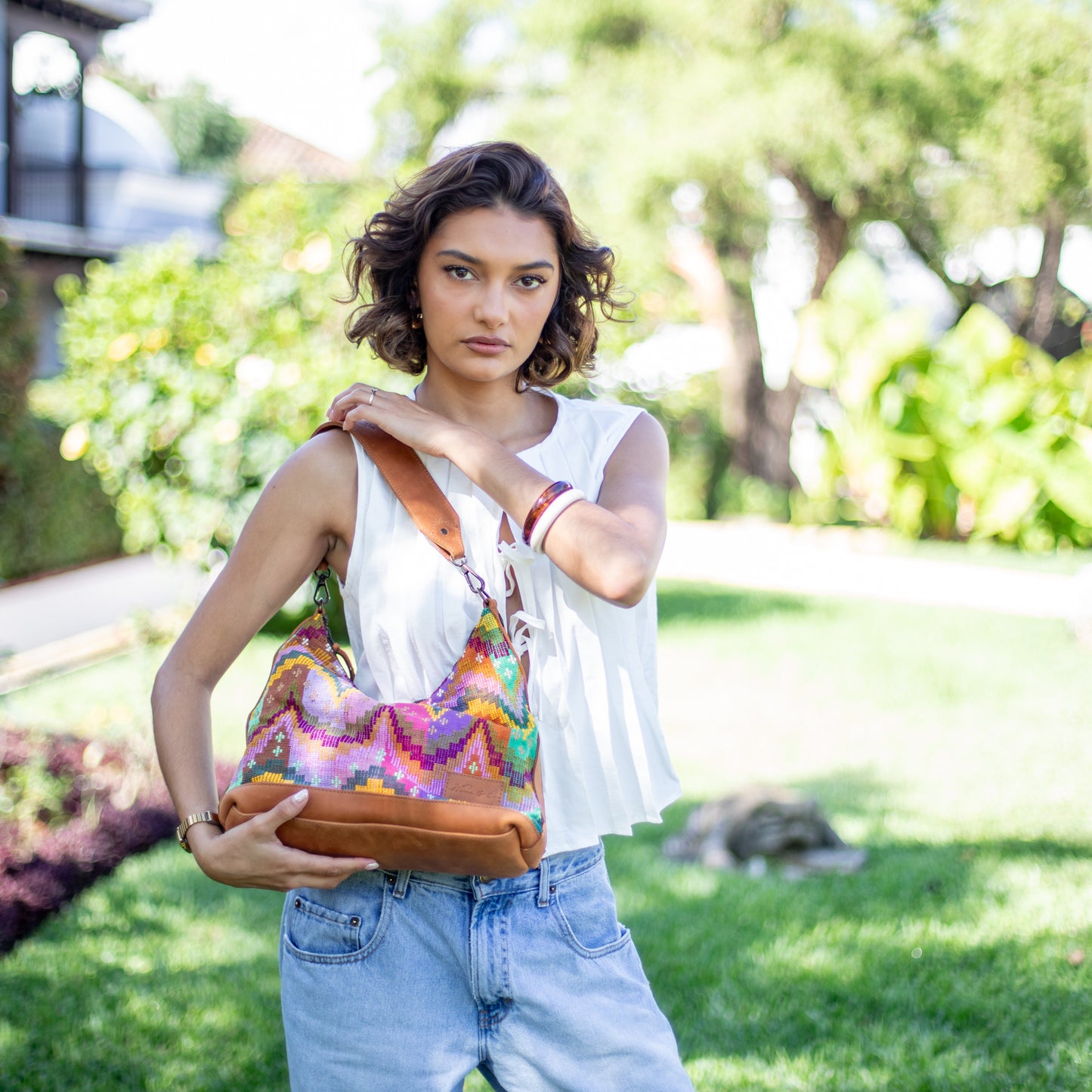 SMALL PENELOPE BAG - H&S MOON & STARS - COGNAC - NO. 18388