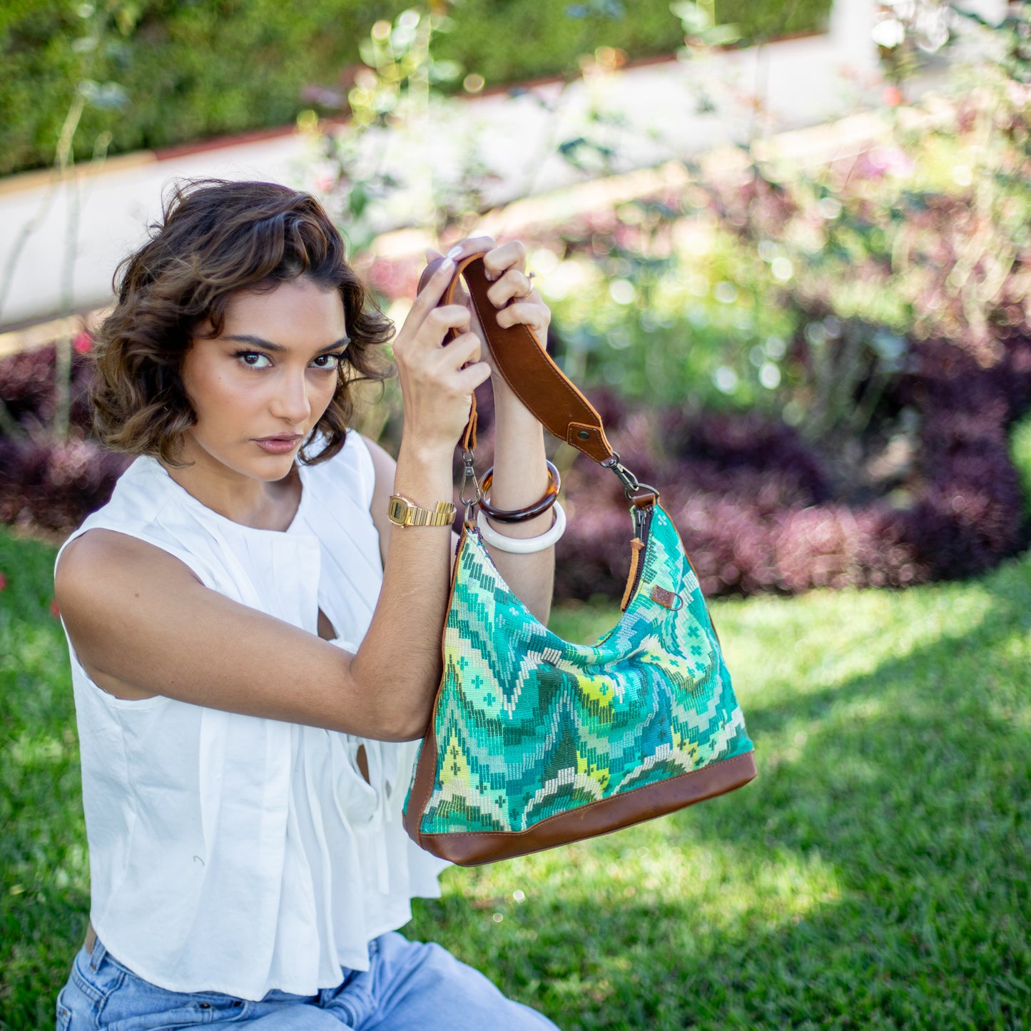 SMALL PENELOPE BAG - H&S MOON & STARS - CAFE - NO. 18376