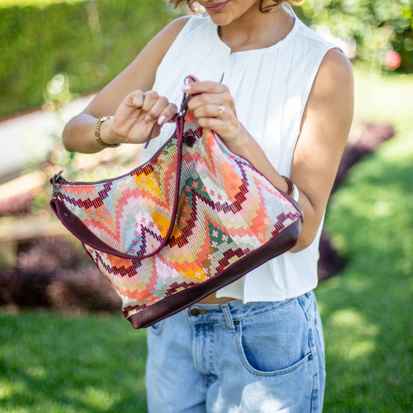 SMALL PENELOPE BAG - H&S MOON & STARS - VINO TINTO - NO. 18385